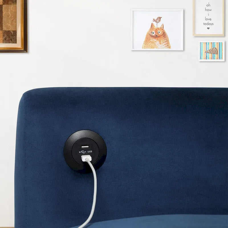 Divano Letto Futon in Velluto Convertibile con Schienale Regolabile, Daybed Letto per Ospiti per Soggiorno - 2 Posti
