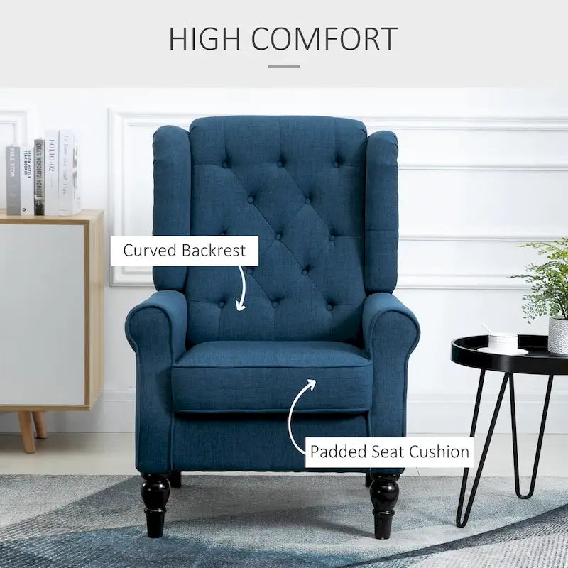 Poltrona di design con schienale alto e alette laterali