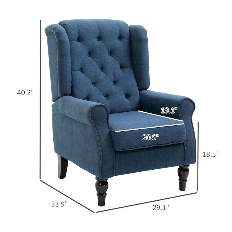 Poltrona di design con schienale alto e alette laterali