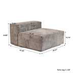 Divano sezionale in velluto a coste oversize con pouf, divano a L convertibile con seduta profonda per soggiorno moderno
