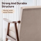 Sedia Mid-Century Modern, Poltrona da Soggiorno con Struttura in Legno Massello