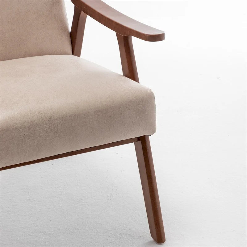 Sedia Mid-Century Modern, Poltrona da Soggiorno con Struttura in Legno Massello