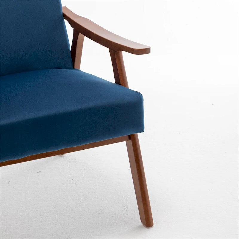 Sedia Mid-Century Modern, Poltrona da Soggiorno con Struttura in Legno Massello