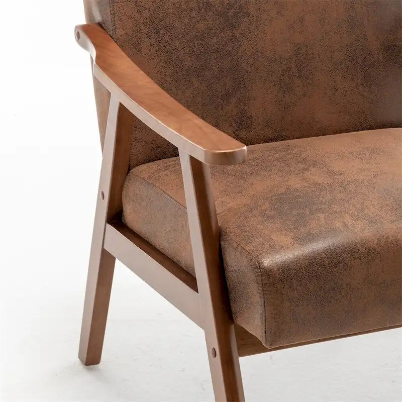Sedia Mid-Century Modern, Poltrona da Soggiorno con Struttura in Legno Massello