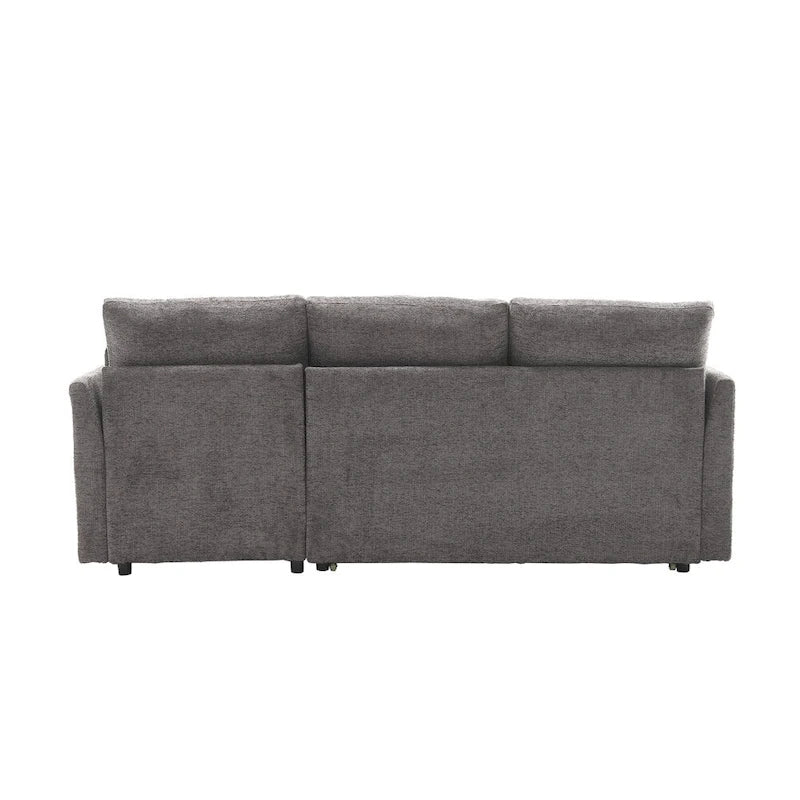 Divano Sezionale Modulare a L con Chaise Reversibile e Seduta Contenitore