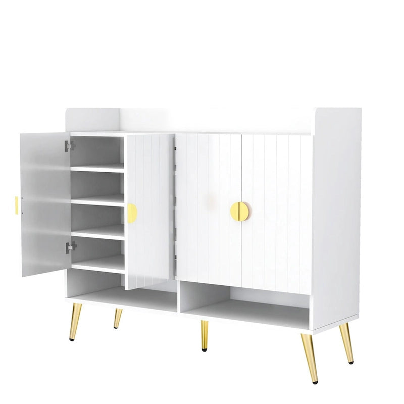 Scarpiera con ante, Scarpiera a 11 ripiani con ripiani regolabili, Organizer porta scarpe in legno moderno