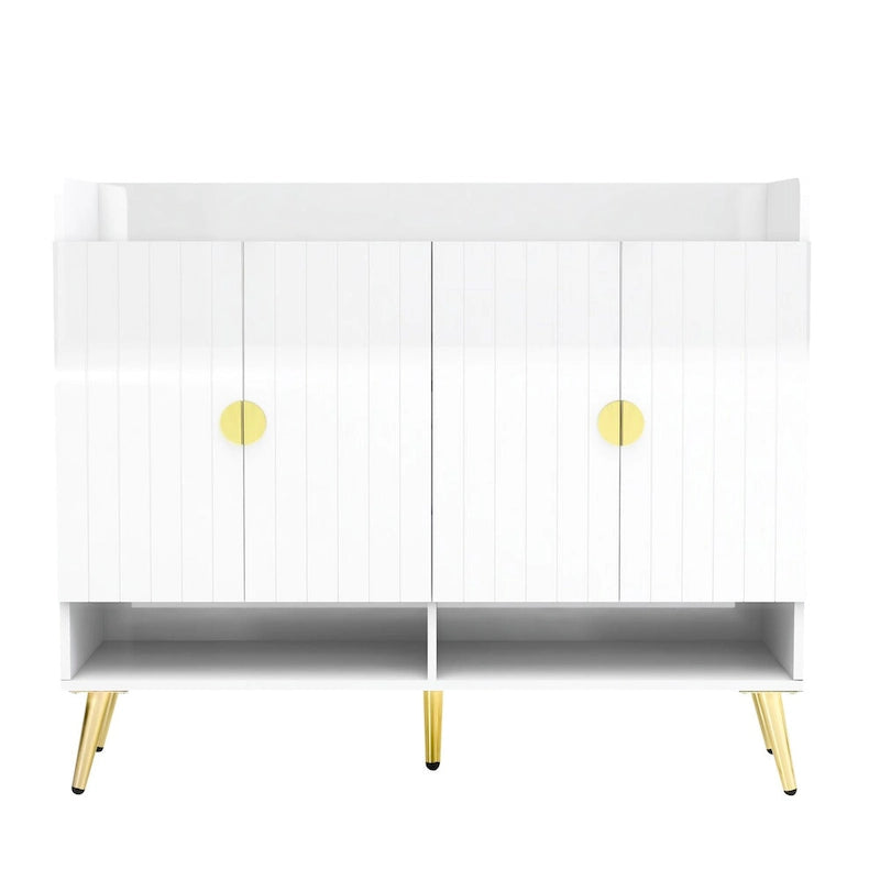 Scarpiera con ante, Scarpiera a 11 ripiani con ripiani regolabili, Organizer porta scarpe in legno moderno