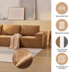 Divano Sezionale Modulare a L, Set Divano da Terra di Lusso, Mobili per Interni Imbottiti, Divano Letto Imbottito in Schiuma