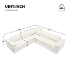 Divano Sezionale Modulare a L, Set Divano da Terra di Lusso, Mobili per Interni Imbottiti, Divano Letto Imbottito in Schiuma