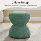 VANOMi Djembe Ottomano Rivestito in Tessuto Bouclé con Base Girevole, Pouf, Sgabello Girevole per Toeletta per Soggiorno, Cabina Armadio