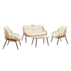 Manhattan Comfort Pine Set Salotto da Esterno Moderno 4 Pezzi