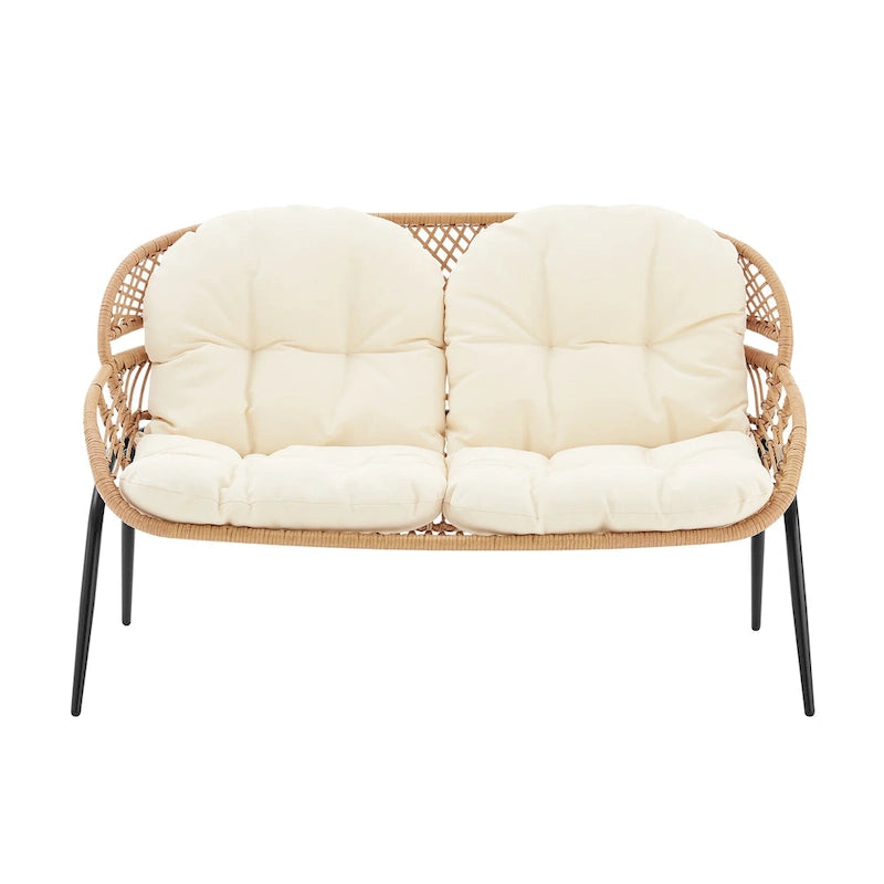 Manhattan Comfort Pine Set Salotto da Esterno Moderno 4 Pezzi