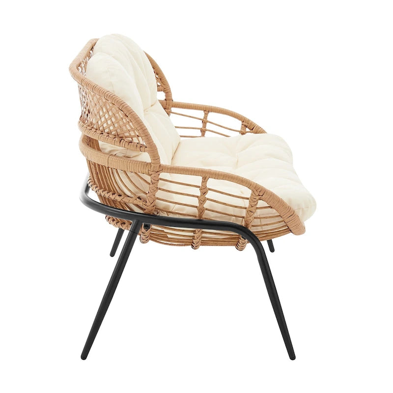 Manhattan Comfort Pine Set Salotto da Esterno Moderno 4 Pezzi