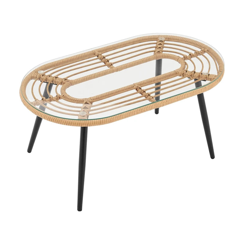 Manhattan Comfort Pine Set Salotto da Esterno Moderno 4 Pezzi