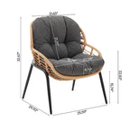 Manhattan Comfort Pine Set Salotto da Esterno Moderno 4 Pezzi