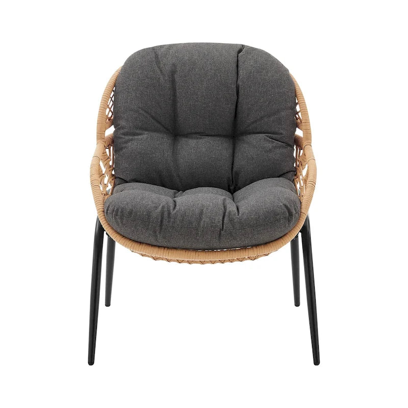 Manhattan Comfort Pine Set Salotto da Esterno Moderno 4 Pezzi