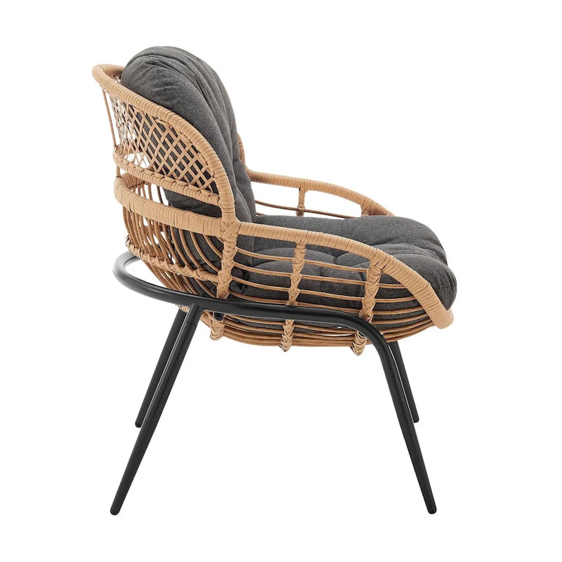 Manhattan Comfort Pine Set Salotto da Esterno Moderno 4 Pezzi