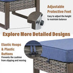 Gymojoy Divano alto da giardino con poltrona club e pouf - Grigio