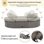 Daybed in vimini marrone scuro con cuscini e guanciali