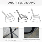 Sedia a dondolo da giardino per esterni in tessuto con telaio in acciaio