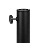 Tavolo da patio effetto teak quadrato da 35", 4 sedie e ombrellone da patio da 9 piedi con base