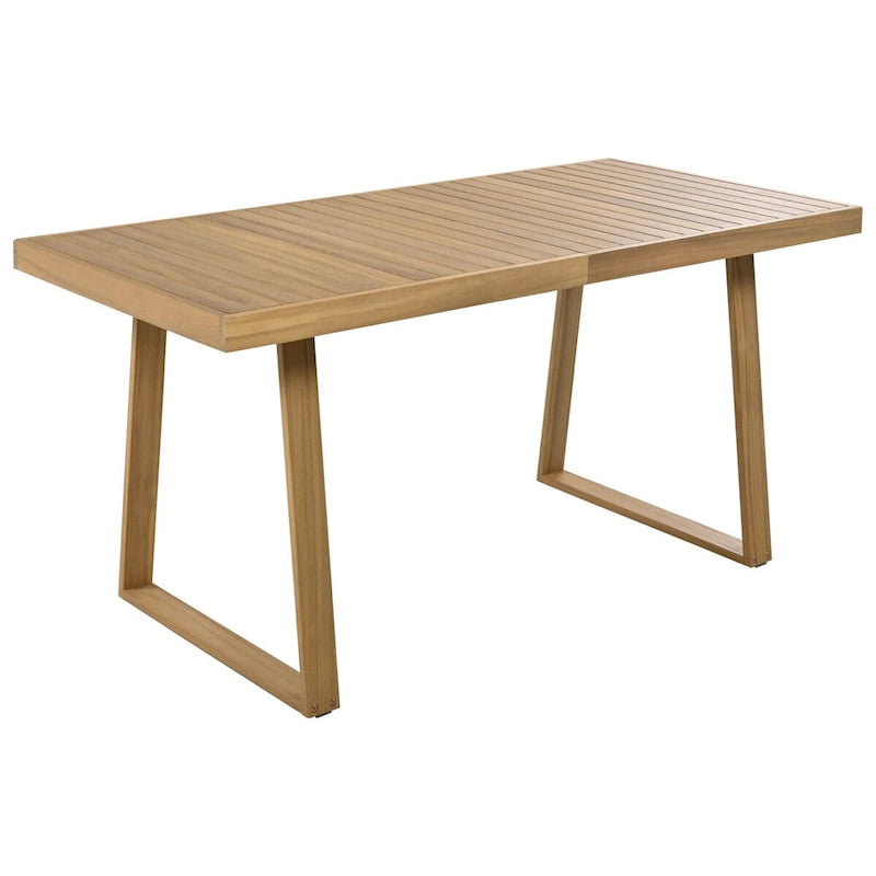Set da pranzo da esterni in legno di acacia, 5 pezzi, con tavolo e sedie, cuscini spessi