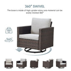 Sedia da esterno girevole a 360° per patio - Marrone