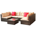 Set da esterni in PE Rattan da 7 pezzi