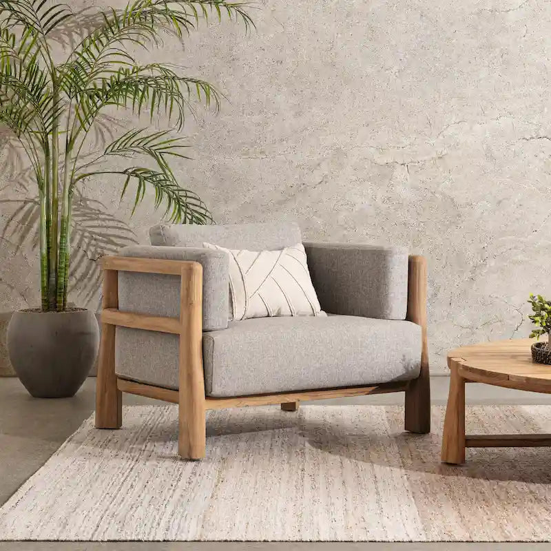 Classic Home Aston Teak Wood Outdoor Accent Chair