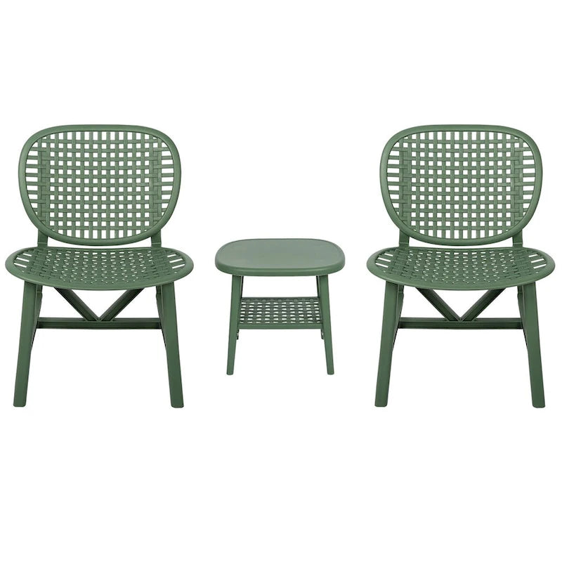 Set di 3 pezzi con tavolo e sedie da patio, per tutte le stagioni, set da conversazione per esterni - Dimensioni: Sedia: 22,05*23,23*31,3 pollici