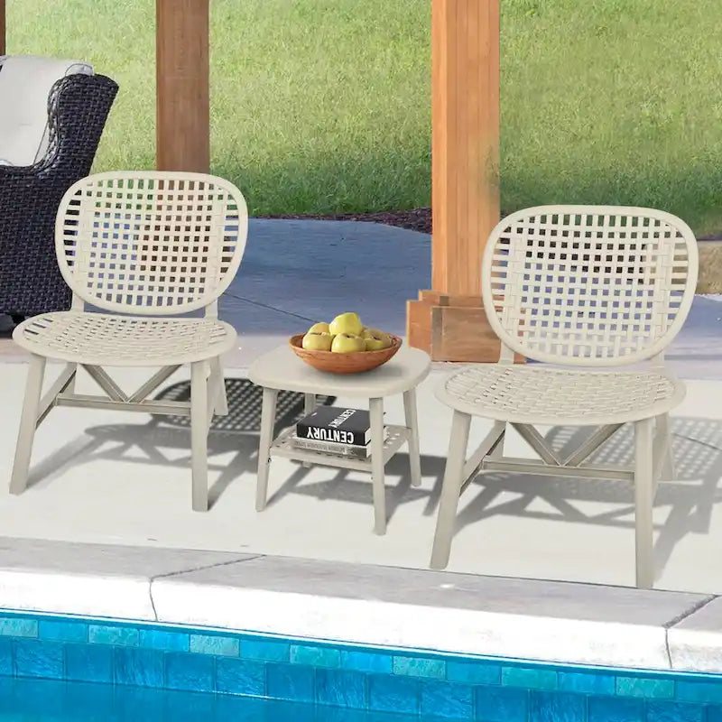 Set di 3 pezzi con tavolo e sedie da patio, per tutte le stagioni, set da conversazione per esterni - Dimensioni: Sedia: 22,05*23,23*31,3 pollici