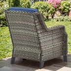 Gymojoy Set Divano per Esterni con Sedie in Vimini e Tavolino, Pouf - Grigio