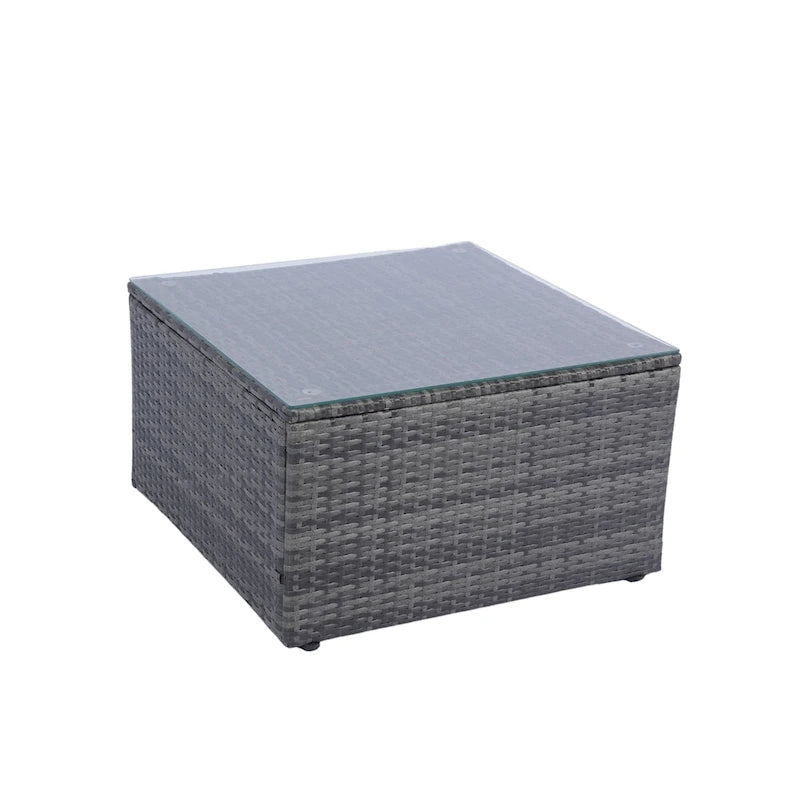 Set Divano Sezionale da Esterno a U in Rattan PE 5 Pezzi con Cuscini, con 2 Cuscini, Vimini Grigio + Cuscino Nero
