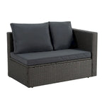 Set Divano in Rattan PE Intrecciato 7 Pezzi Stagionale con Divano Chaise Longue