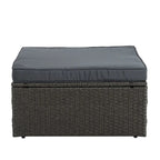 Set Divano in Rattan PE Intrecciato 7 Pezzi Stagionale con Divano Chaise Longue