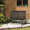 Outsunny Patio 2-Person Wicker Glider Bench Rocking Chair