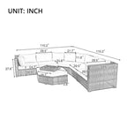 Set da 6 pezzi per patio esterno per 6 persone