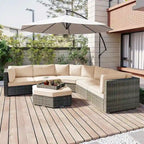 Set da 6 pezzi per patio esterno per 6 persone