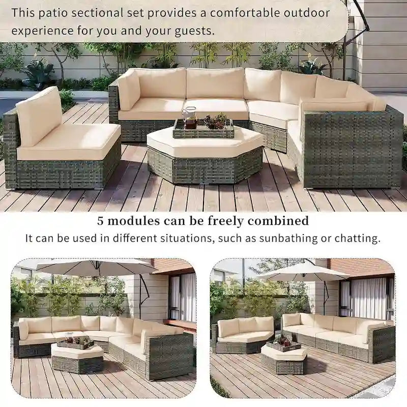 Set da 6 pezzi per patio esterno per 6 persone