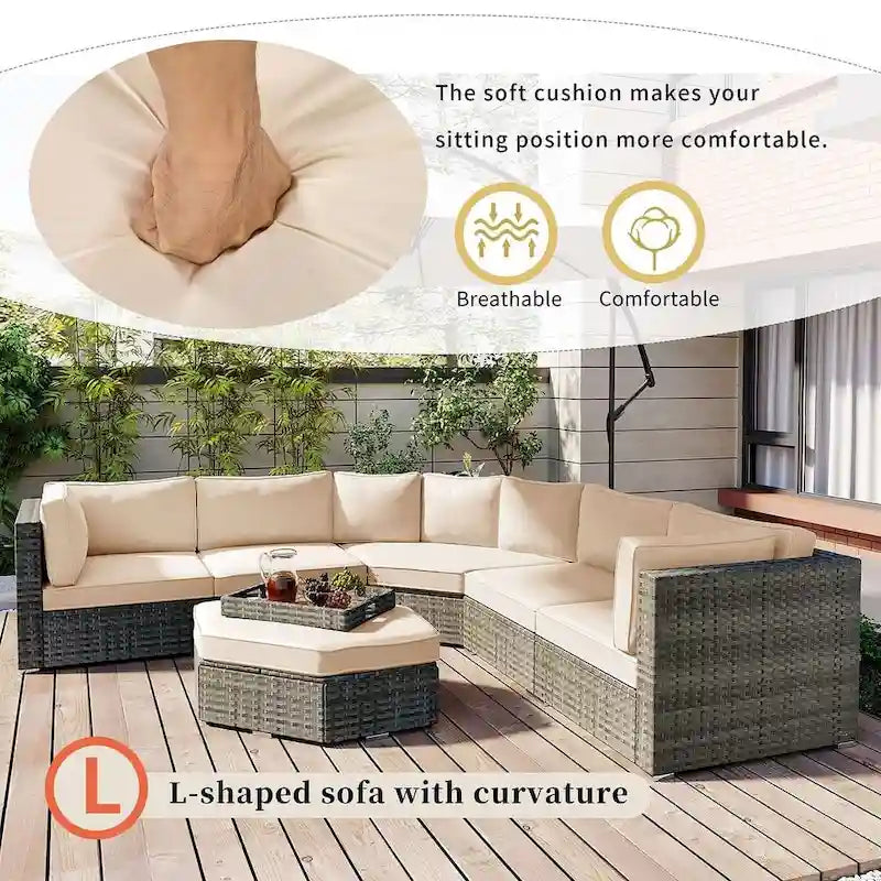 Set da 6 pezzi per patio esterno per 6 persone