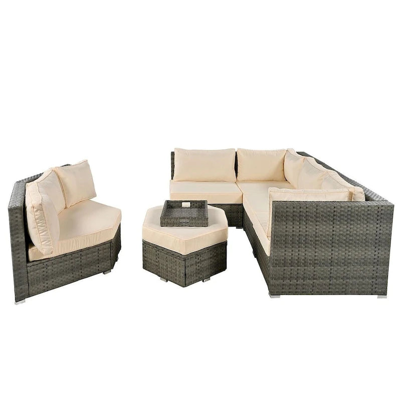 Set da 6 pezzi per patio esterno per 6 persone