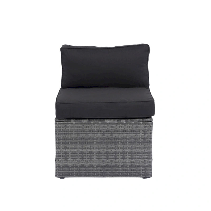 Set di 5 mobili da esterno componibili in rattan PE