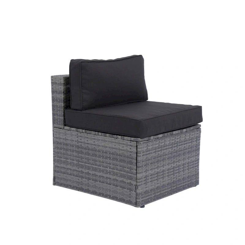 Set di 5 mobili da esterno componibili in rattan PE