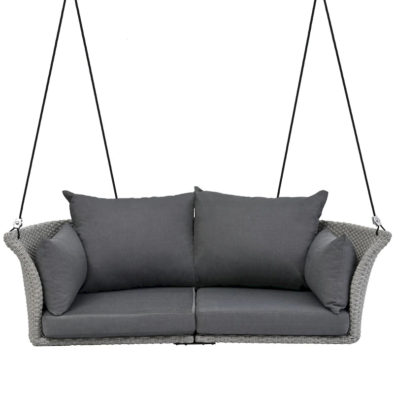 Chaise balançoire en rotin tressé pour 2 personnes