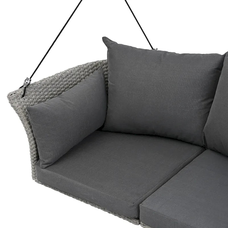 Sedia a dondolo intrecciata in rattan per 2 persone