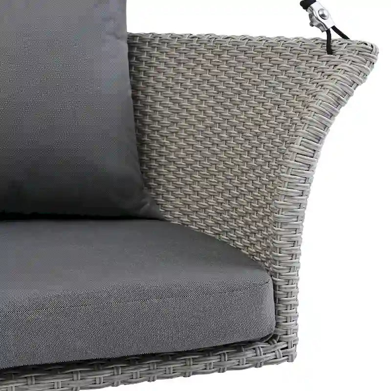 Sedia a dondolo intrecciata in rattan per 2 persone