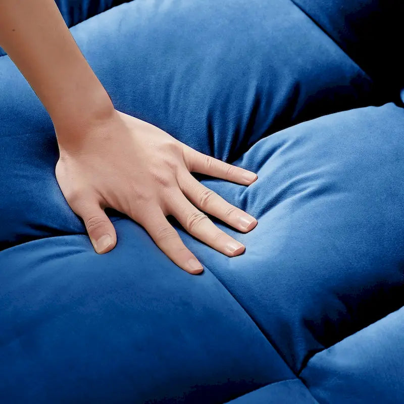 Divano letto futon convertibile 3-in-1 da 55,1 pollici, moderno in velluto, con schienale regolabile, borsa portaoggetti e cuscino