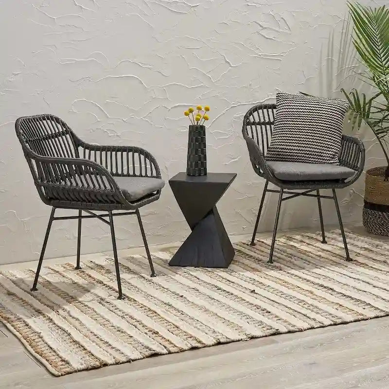 Sedie da patio in rattan per esterni set da 2 di Christopher Knight Home
