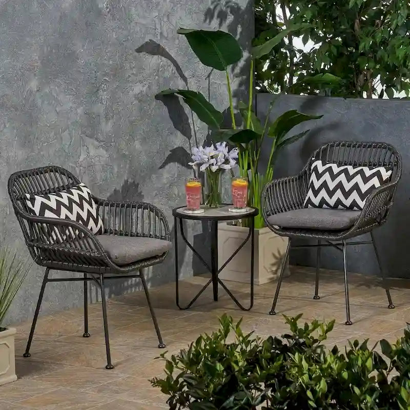 Sedie da patio in rattan per esterni set da 2 di Christopher Knight Home