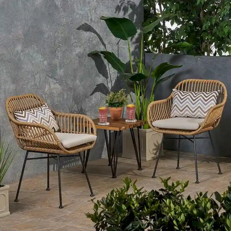 Sedie da patio in rattan per esterni set da 2 di Christopher Knight Home